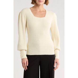 Love Token Whipstitch Sleeve Sweater in Ivory at Nordstrom Rack, Size Medium
