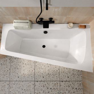 Allibert Ba&ntilde;era Asim&eacute;trica Izquierda 160x85x54 Cm - 100 % Acr&iacute;lico Blanco Brillante