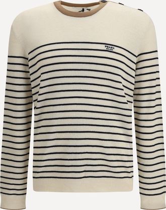 Prada jacquard wool and cotton blend Sweater Male 46