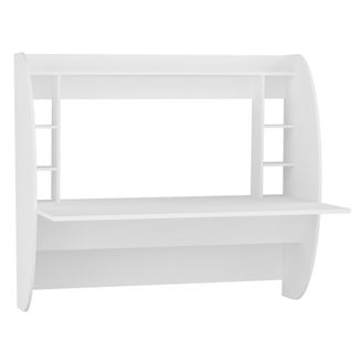 Dmora Escritorio Buronzo, 6 Estantes, Una Puerta, 6 Compartimentos, 124x55x120h Cm Blanco