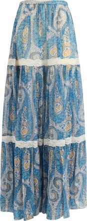 Etro Womens Maxi Skirt Silk Crepon Multicolour