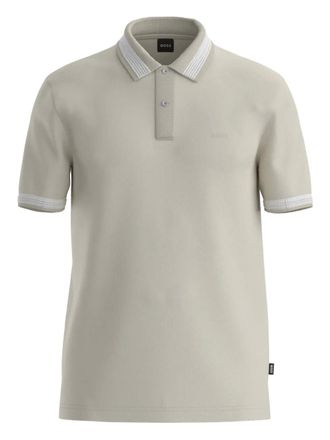 BOSS tipped collar polo shirt - men - Cotton - 3XL - Neutrals