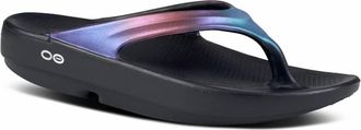 Oofos Womens Oolala Luxe Thong Slippers In Midnight Spectre