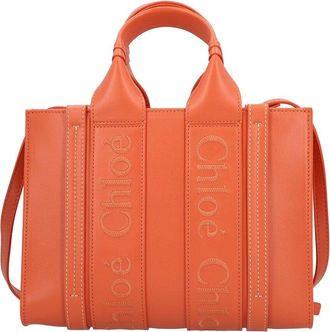 Chlo&eacute; Orange Leather Small Woody Tote, Never Carried (Authentic Pre-Loved)