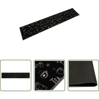 vidaXL vidaXL Tappeto da cucina nero mattutino - Tappeto da Cucina Lavabile Nero Mattutino 60x300 cm in Velluto