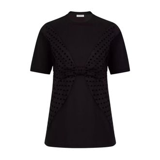 Nina Ricci T-Shirts, female, Black, S, Black blouse with polka dot bow