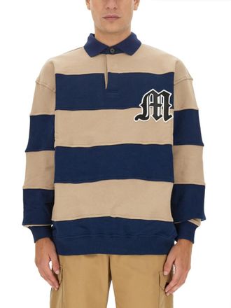 Msgm Beige Stripes Sweatshirt