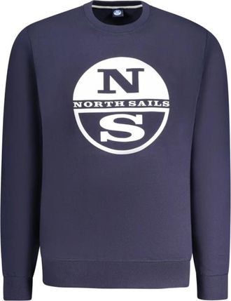 North Sails Hoodies & sweatvesten, Heren, Blauw, XL, Katoen, Blauwe Katoenen Heren Trui
