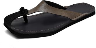 Generic Mens Flip Flops Leather Thong Sandals Fashion Casual Comfort Slides Slippers (Brown,11.5)