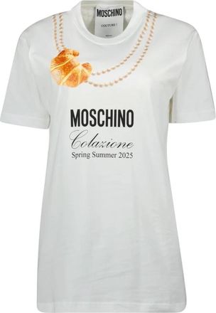Moschino Colazione T-shirt - Dames - T-shirts - Wit - XS - Katoen - Tops