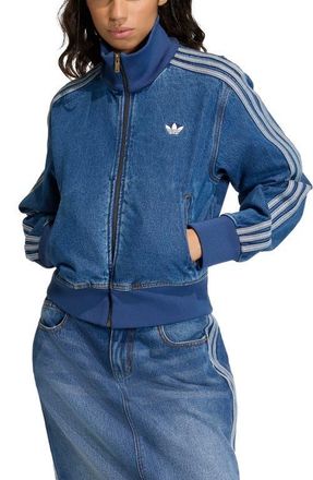 adidas Originals Firebird Denim Track Jacket in Medium Vintage Denim at Nordstrom, Size X-Small