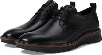 Ecco ST1 Hybrid Plain Toe Tie Mens Shoes Black : EU 44 (US Mens 10-10.5) M, Leather