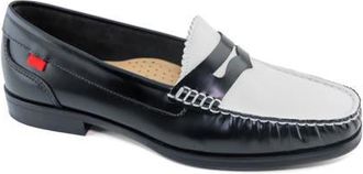 Marc Joseph New York East Village 2.0 Penny Loafer in Black White Polished Napa at Nordstrom, Size 11
