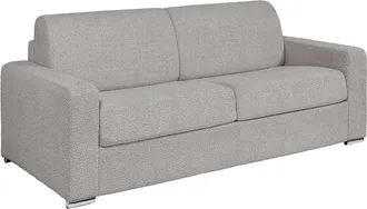 Vente-Unique Vente-unique - Divano Letto 4 Posti A Ribalta Posto Letto 160 Cm Materasso 14 Cm In Bouclette Grigio - Calito