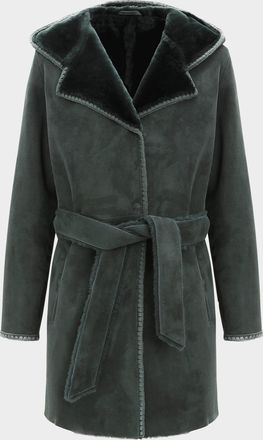 Gorski Merino Shearling Lamb Belted Parka With Embroidered Trim