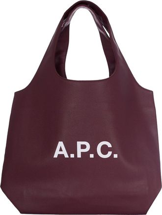 A.P.C. Ninon Tote Shoulder Bag in Burgundy