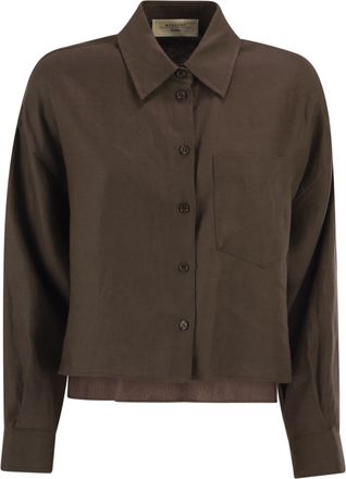 Max Mara Weekend Maxmara Wkdcapo cropped linnen overhemd met een boxy silhouet