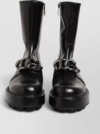 Dolce & Gabbana leather mid calf biker boots