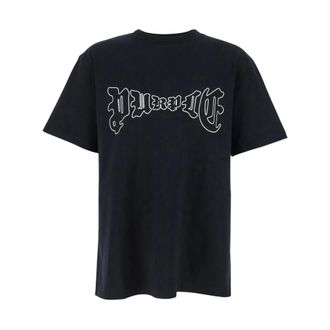 Purple Tops, Heren, Zwart, L, Katoen, Wordmark Tee