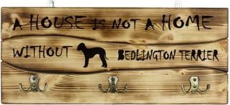 OEM Bedlington Terrier, Rothbury Terrier: Percha Con Perro, Expositor De Medallas, Decoraci&oacute;n Del Hogar De Art-dog