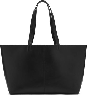 Mango Leather Shopper Bag in Black at Nordstrom