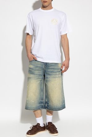 Versace Jeans Couture T-shirt With Printed Logo, Mens, White