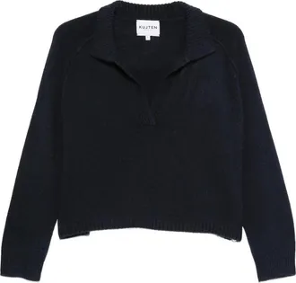 Kujten Aenora Polo-collar Raglan-sleeve Sweater