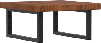 vidaXL Vidaxl - Estante De Lavabo De Pared De Acero Y Madera Maciza De Roble