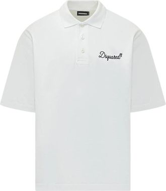 Dsquared2 Signature Tennis Fit Polo - Heren - Polos - Wit - 2XL - Katoen - Tops