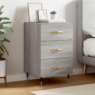 vidaXL Bedside Cabinet Grey Sonoma 40x40x66 cm Engineered Wood Vidaxl