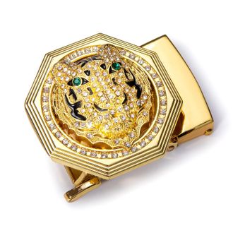 Barry.Wang Belt Buckle Ratchet Belts for Men 40MM Dragon Sliver Rhinestone Buckle with Adjustable Automatic Slide Golf Belt