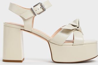 Charles & Keith Anika Knot-Bow Platform Sandals