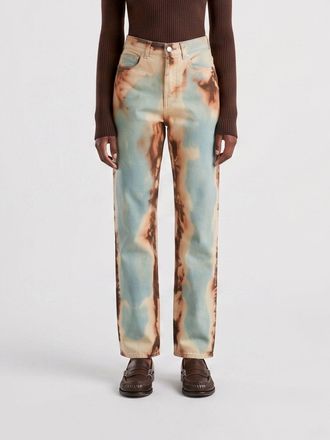 J.W.Anderson Jeans straight a vita alta con stampa astratta ed effetto usurato