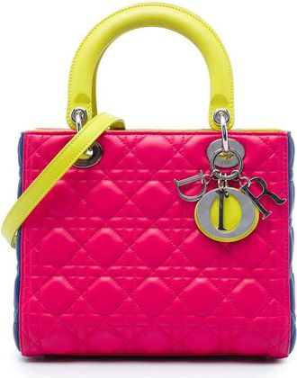 Dior Pre-owned Dior Medium Tricolor Lambskin Cannage Lady Dior Ladies S5BAUUYGYMN1LD7K