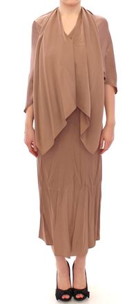Lamberto Petri Draped Silk Sheath Shift Coctail Womens Dress