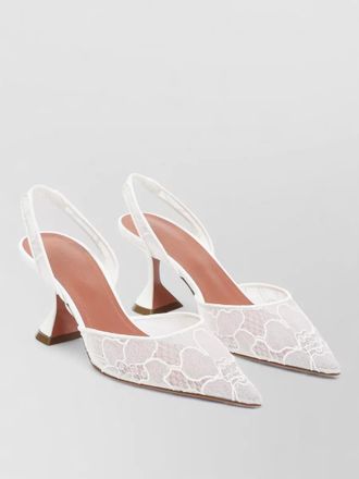Amina Muaddi holli lace slingback pumps pointed toe