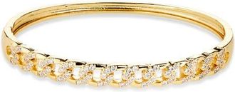 Panacea Crystal Curb Hinge Bangle in Gold at Nordstrom