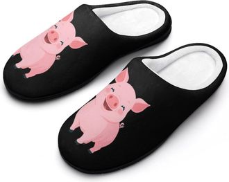 Generic Cute Pigs Funny Mens Cotton Slippers Soft Non-Slip Rubber Sole House Slipper Indoor Outdoor