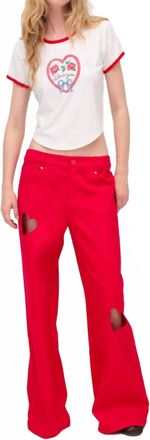 For Love & Lemons I Love You Tee In Red