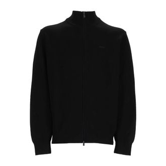 HUGO BOSS Trui met mocknek en volledige rits - Heren - Truien - Zwart - Maat: 2XL