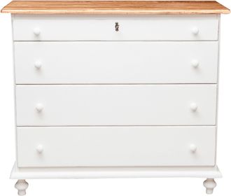Biscottini International Cassettiera Legno Massello 114x48x99 Cm Cassettiera Shabby Chic Como Cassettiera Vintage 4 Cassetti Credenza Vintage