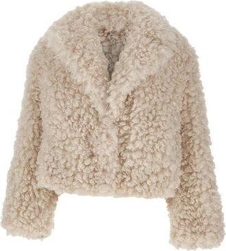 Stand Studio Faux Shearling Jas - Dames - Jassen - Wit - M - Polyester - Jassen