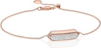 Monica Vinader Baja Diamond Mini Bracelet, Rose Gold Vermeil on Silver