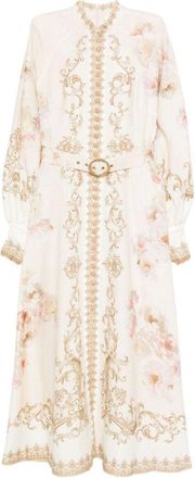 Zimmermann Baroque-Inspired Midi Dress With Voluminous Sleeves