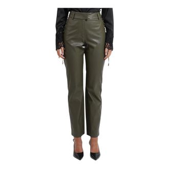 Fracomina Broeken, Dames, Groen, L, Leather Broeken