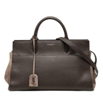 Saint Laurent Pre-owned Saint Laurent Small Leather and Suede Rive Gauche Cabas Tote Ladies ASF1SW3Z8W6I9868