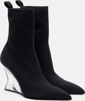 Balmain Knitted wedge ankle boots