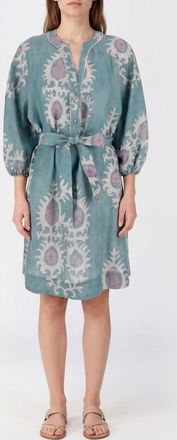 Bazar Deluxe Mini tunica in lino con stampa etnica e cintura in vita