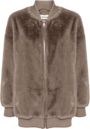 P.A.R.O.S.H. faux-fur bomber jacket - women - Polyester/Polyester - S - Neutrals