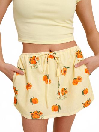 Bailey Rose Pesca Mini Skirt In Yellow